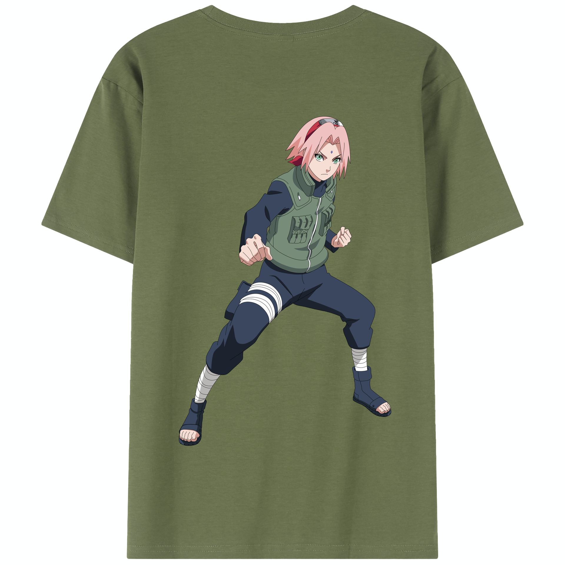 （画像用） NARUTO -ナルト- 春野サクラ Haruno Sakura 綿100％半袖Tシャツ（背面プリント）